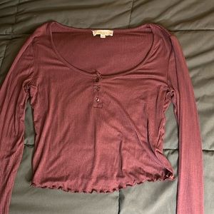 Mauve Pink rose button down top